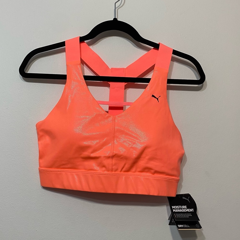 NWT Puma 🌷Coral Hot Pink Pearl Sports Bralette